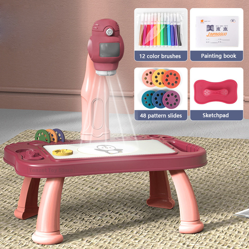 Kids Education Tablet - 스마트 프로젝터 어린이 페인팅 테이블 세트