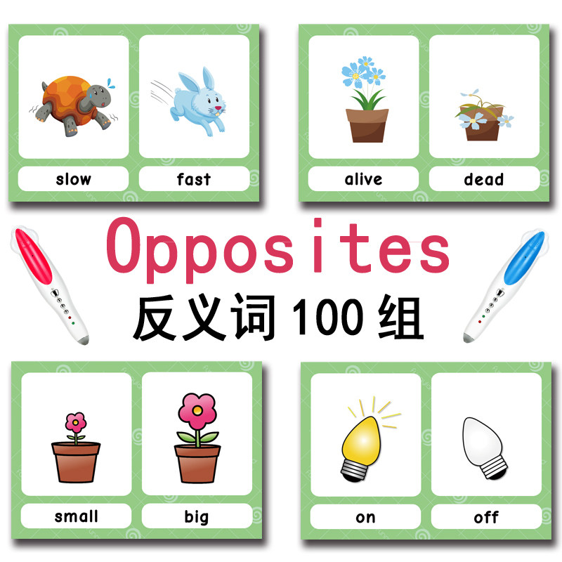 100가지 반대되는 단어 플래시 카드 영어 어휘 카드  - Kids Education Product 리뷰 및 가격