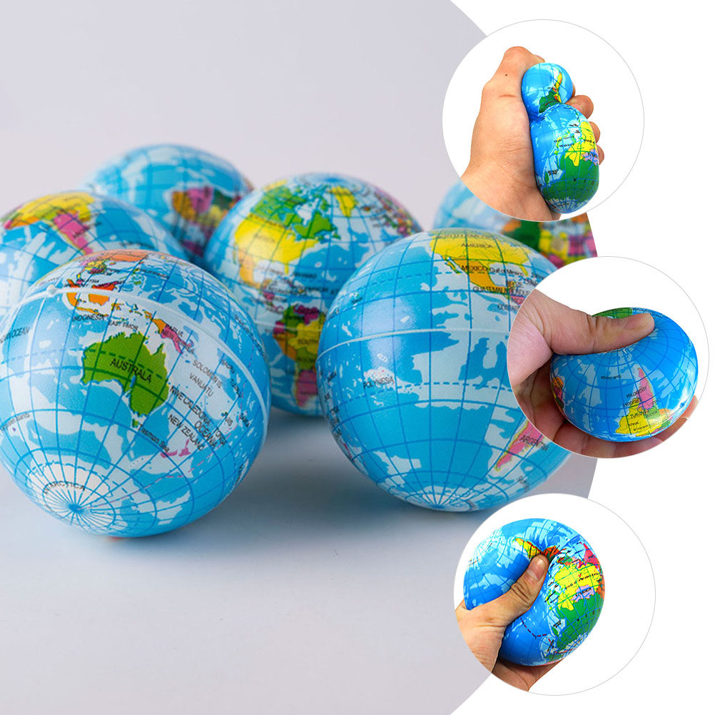 6개 스트레스 볼 어린이용 압력 해소 탄성 PU 지구본 - Educational Globe For Kids 리뷰 및 가격