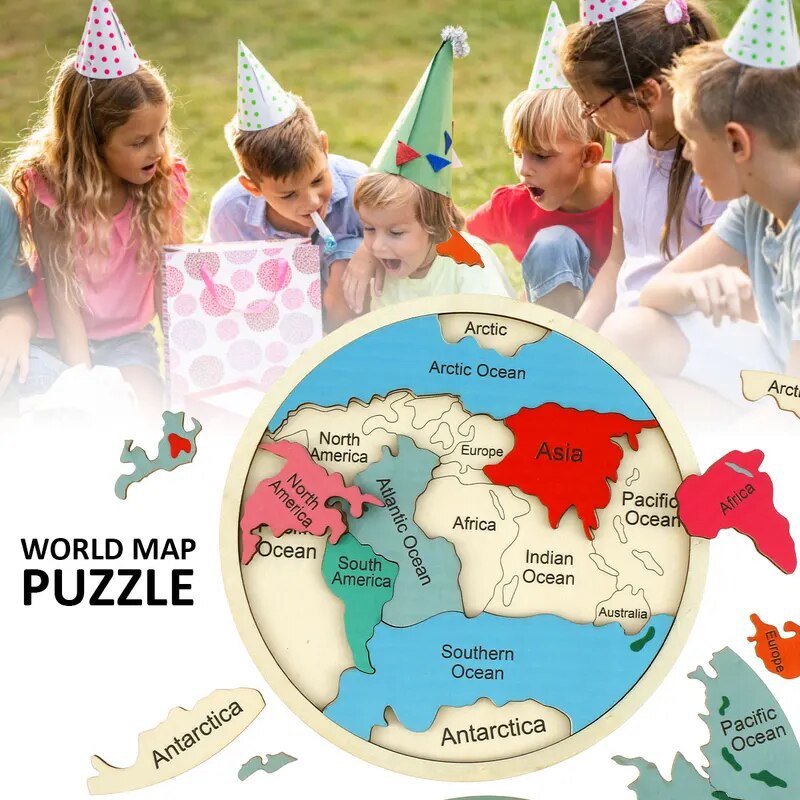 나무 색깔 세계지도 퍼즐 장난감 몬테소리 교육용 교구  - Puzzle Map World 리뷰 및 가격