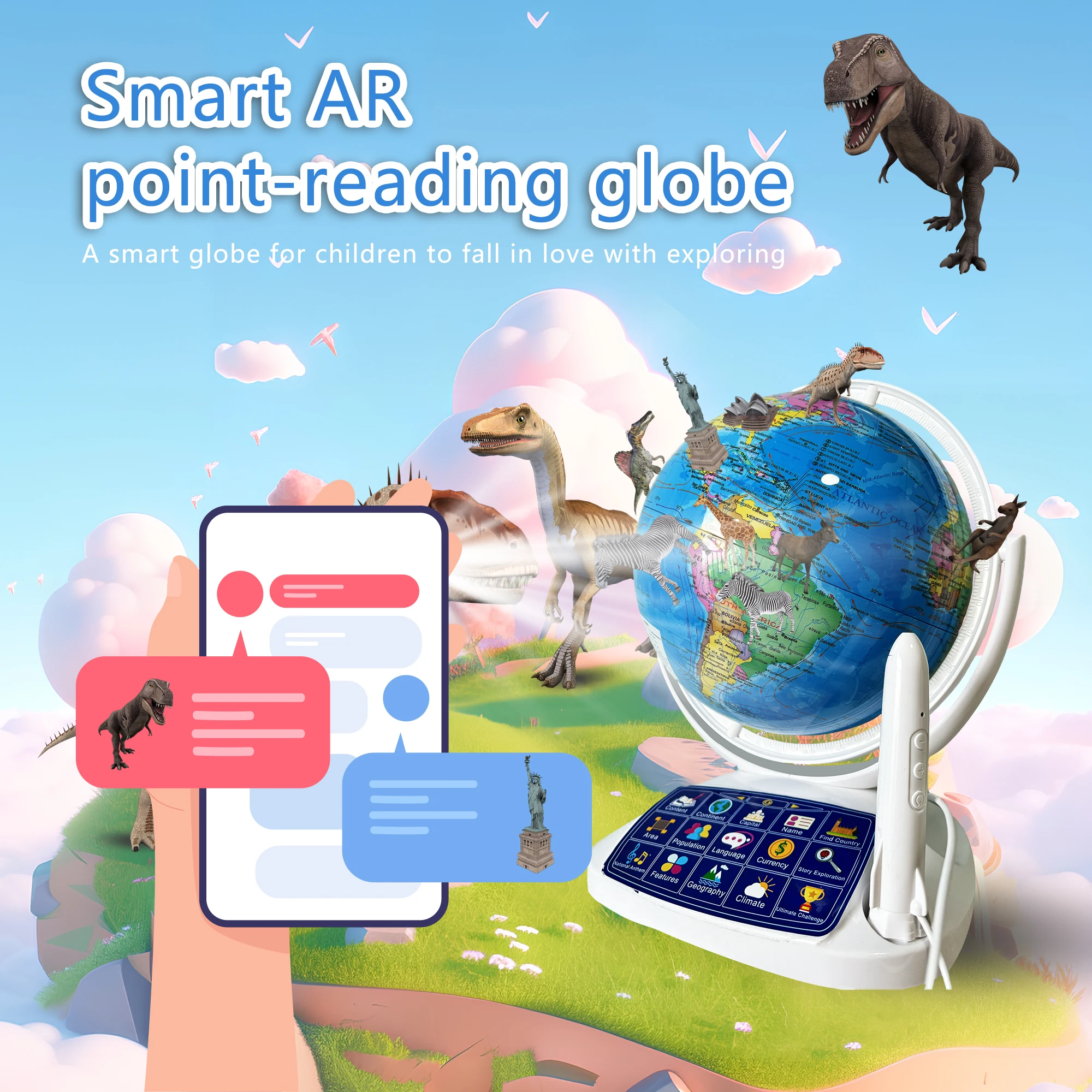 AR 인터랙티브 스마트 지구본, 어린이용 3D 포인트  - Educational Globe For Kids 리뷰 및 가격