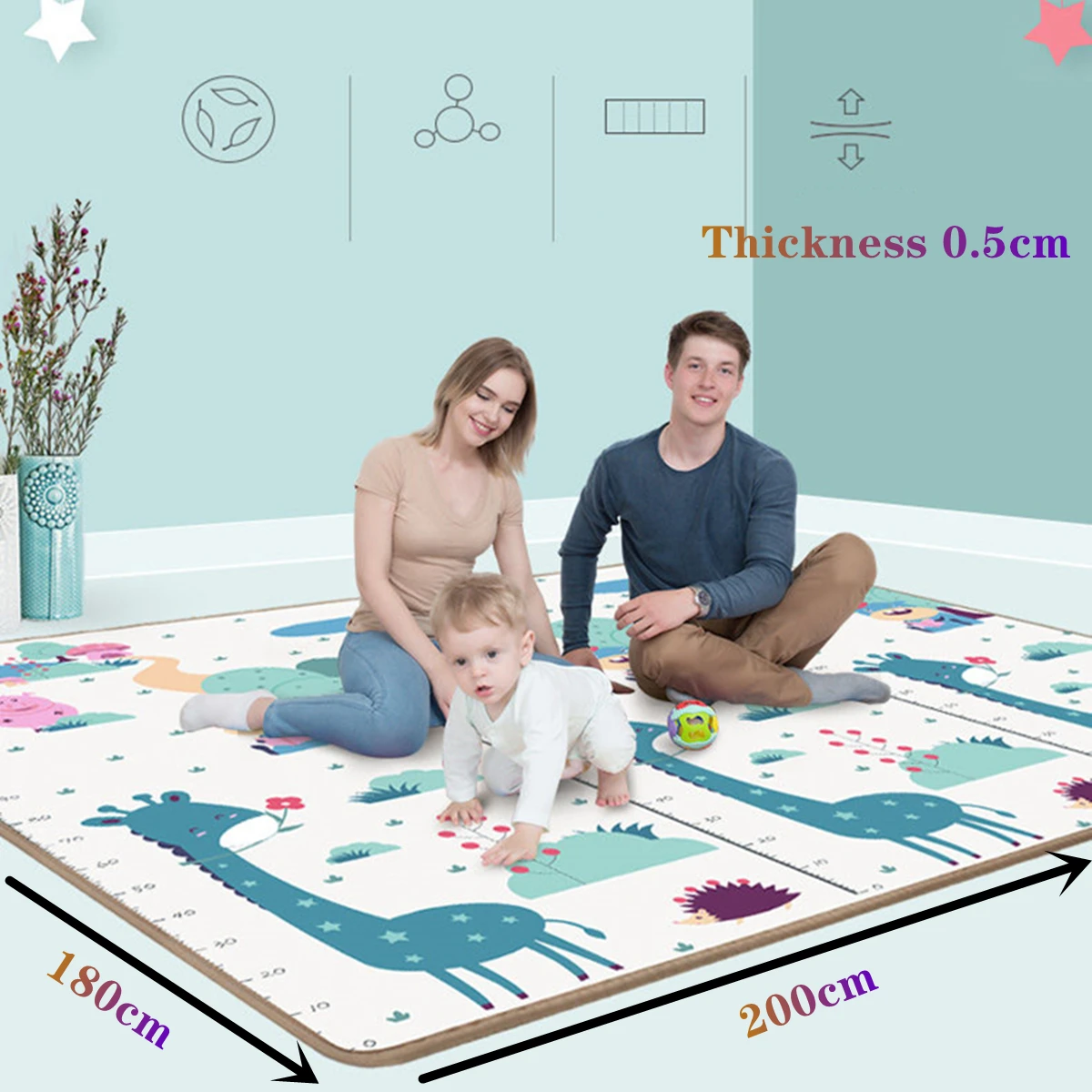 200x180cm 두께 0.5cm 아기 놀이 매트 기린 - Kids Education Allowance 리뷰 및 가격